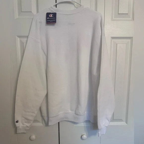 Champion White and Red NC State Wolfpack Crewneck Sweater - Picture 5 of 7